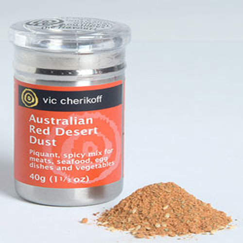 Jar of Red Desert Dust spice blend featuring native Australian herbs and spices