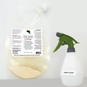 Herbal-Active pouch and spray bottle product duo