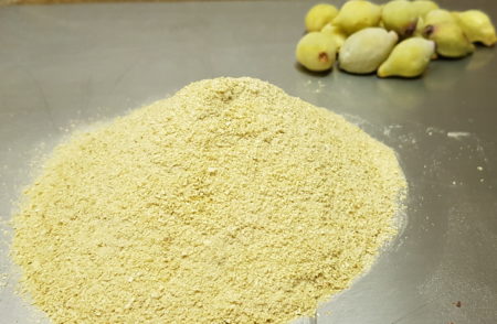Kakadu Plum powder in a jar, showcasing a fine, light-colored superfruit powder made from native Australian plums