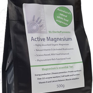 Cherikoff Active Magnesium 500g single pack in product packaging.